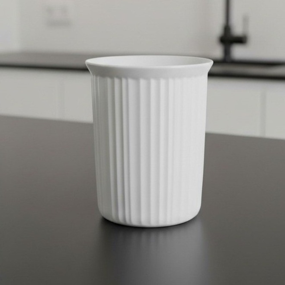 Corningware French White 6.5" Tall Utensil Holder Made In Thailand